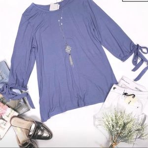 JENNY BOSTON - JERSEY KNIT TOP w/SLITS in SLEEVES